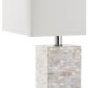 SAFAVIEH Lighting Collection Homer Nautical Coastal Beach House Ivory Shell 26-inch Bedroom Living Room Home Office Desk Nightstand Table Lamp Set of 2 (LED Bulbs Included)