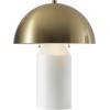 SAFAVIEH Lighting Collection JOVE Modern White/Brass Metal Dome Shade 18-inch Table Lamp (LED Bulb Included)