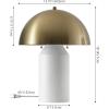 SAFAVIEH Lighting Collection JOVE Modern White/Brass Metal Dome Shade 18-inch Table Lamp (LED Bulb Included)