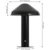 SAFAVIEH Lighting Collection Jace Black 13-inch Mushroom Table Lamp with Dimmer for Bedroom, Living Room, Home Office, Desk, Nightstand (LED Bulb Included)(Black)