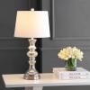 SAFAVIEH Lighting Collection Jaiden Modern Contemporary Farmhouse Silver 27-inch Bedroom Living Room Home Office Desk Nightstand Table Lamp (LED Bulb Included)(Mercury)