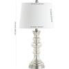 SAFAVIEH Lighting Collection Jaiden Modern Contemporary Farmhouse Silver 27-inch Bedroom Living Room Home Office Desk Nightstand Table Lamp (LED Bulb Included)(Mercury)