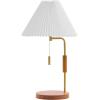 SAFAVIEH Lighting Collection Jonah Wood Finish 24-inch Table Lamp (LED Bulb Included)
