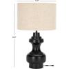 SAFAVIEH Lighting Collection Junko Black 20-inch Table Lamp (LED Bulb Included)