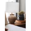 SAFAVIEH Lighting Collection Kamryn Rustic Farmhouse Brown 23-inch Bedroom Living Room Home Office Desk Nightstand Table Lamp (LED Bulb Included)
