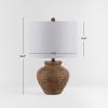 SAFAVIEH Lighting Collection Kamryn Rustic Farmhouse Brown 23-inch Bedroom Living Room Home Office Desk Nightstand Table Lamp (LED Bulb Included)