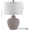 SAFAVIEH Lighting Collection Kei Modern Grey 24-inch Bedroom Living Room Home Office Desk Nightstand Table Lamp (LED Bulb Included)