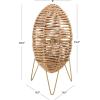 SAFAVIEH Lighting Collection Kiora Natural Water Hyacinth 19-inch Table Lamp (LED Bulb Included)