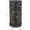 SAFAVIEH Lighting Collection Kirin Black Water Hyacinth 15-inch Table Lamp with USB Charging Port (LED Bulb Included)(Black)