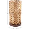 SAFAVIEH Lighting Collection Kirin Black Water Hyacinth 15-inch Table Lamp with USB Charging Port (LED Bulb Included)(Natural)