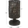 SAFAVIEH Lighting Collection Knowles Black Water Hyacinth 16-inch Table Lamp with USB Charging Port (LED Bulb Included)(Black)