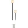 SAFAVIEH Lighting Collection Leif Modern Orb 68-inch 2-Light Black Iron/Marble Floor Lamp (LED Bulb Included)