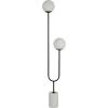 SAFAVIEH Lighting Collection Leif Modern Orb 68-inch 2-Light Black Iron/Marble Floor Lamp (LED Bulb Included)