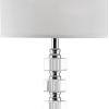 SAFAVIEH Lighting Collection Lombard Street Clear Crystal/ Chrome 60-inch Living Room Bedroom Home Office Standing Floor Lamp (LED Bulb Included)