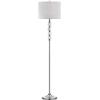 SAFAVIEH Lighting Collection Lombard Street Clear Crystal/ Chrome 60-inch Living Room Bedroom Home Office Standing Floor Lamp (LED Bulb Included)