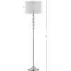 SAFAVIEH Lighting Collection Lombard Street Clear Crystal/ Chrome 60-inch Living Room Bedroom Home Office Standing Floor Lamp (LED Bulb Included)