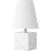 SAFAVIEH Lighting Collection Lou White Marble/Nickel 16-inch Table Lamp (LED Bulb Included)