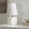 SAFAVIEH Lighting Collection Lou White Marble/Nickel 16-inch Table Lamp (LED Bulb Included)