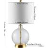 SAFAVIEH Lighting Collection Lovell Clear Glass/ Gold 22-inch Bedroom Living Room Home Office Desk Nightstand Table Lamp (LED Bulb Included)