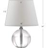 SAFAVIEH Lighting Collection Mable Modern Glam Clear Crystal 14-inch Bedroom Living Room Home Office Desk Nightstand Round Table Lamp (LED Bulb Included)