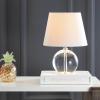 SAFAVIEH Lighting Collection Mable Modern Glam Clear Crystal 14-inch Bedroom Living Room Home Office Desk Nightstand Round Table Lamp (LED Bulb Included)