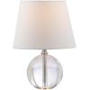 SAFAVIEH Lighting Collection Mable Modern Glam Clear Crystal 14-inch Bedroom Living Room Home Office Desk Nightstand Round Table Lamp (LED Bulb Included)