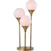 SAFAVIEH Lighting Collection Marzio Modern Brass Gold 3-Orb 25-inch Bedroom Living Room Home Office Desk Nightstand Table Lamp (LED Bulb Included)
