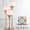 SAFAVIEH Lighting Collection Marzio Modern Brass Gold 3-Orb 25-inch Bedroom Living Room Home Office Desk Nightstand Table Lamp (LED Bulb Included)