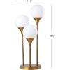 SAFAVIEH Lighting Collection Marzio Modern Brass Gold 3-Orb 25-inch Bedroom Living Room Home Office Desk Nightstand Table Lamp (LED Bulb Included)
