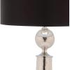 SAFAVIEH Lighting Collection Mercury Crackle Glass/ Black Shade 26-inch Bedroom Living Room Home Office Desk Nightstand Table Lamp Set of 2 (LED Bulbs Included)(Mercury – Set of 2)