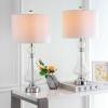 SAFAVIEH Lighting Collection Mercury Crackle Glass/ Black Shade 26-inch Bedroom Living Room Home Office Desk Nightstand Table Lamp Set of 2 (LED Bulbs Included)(Clear/White – Set of 2)