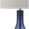 SAFAVIEH Lighting Collection Mercury Silver Glass 35-inch Bedroom Living Room Home Office Desk Nightstand Table Lamp (LED Bulb Included)(Light Blue)