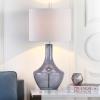 SAFAVIEH Lighting Collection Mercury Silver Glass 35-inch Bedroom Living Room Home Office Desk Nightstand Table Lamp (LED Bulb Included)(Light Blue)