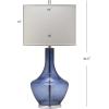 SAFAVIEH Lighting Collection Mercury Silver Glass 35-inch Bedroom Living Room Home Office Desk Nightstand Table Lamp (LED Bulb Included)(Light Blue)
