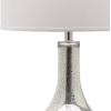 SAFAVIEH Lighting Collection Mercury Silver Glass 35-inch Bedroom Living Room Home Office Desk Nightstand Table Lamp (LED Bulb Included)(Silver)