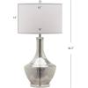 SAFAVIEH Lighting Collection Mercury Silver Glass 35-inch Bedroom Living Room Home Office Desk Nightstand Table Lamp (LED Bulb Included)(Silver)