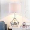 SAFAVIEH Lighting Collection Mercury Silver Glass 35-inch Bedroom Living Room Home Office Desk Nightstand Table Lamp (LED Bulb Included)(Silver)