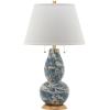 SAFAVIEH Lighting Collection Modern Swirls Blue/ White 29-inch Bedroom Living Room Home Office Desk Nightstand Table Lamp (LED Bulbs Included)(Blue/White)