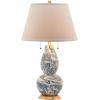 SAFAVIEH Lighting Collection Modern Swirls Blue/ White 29-inch Bedroom Living Room Home Office Desk Nightstand Table Lamp (LED Bulbs Included)(Blue/White)