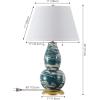 SAFAVIEH Lighting Collection Modern Swirls Blue/ White 29-inch Bedroom Living Room Home Office Desk Nightstand Table Lamp (LED Bulbs Included)(Blue/White)
