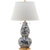 SAFAVIEH Lighting Collection Modern Swirls Blue/ White 29-inch Bedroom Living Room Home Office Desk Nightstand Table Lamp (LED Bulbs Included)(Navy/White)