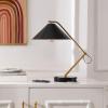 SAFAVIEH Lighting Collection Moseby Black/Brass 21-inch Table Lamp with USB Charging Port (LED Bulb Included)