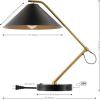 SAFAVIEH Lighting Collection Moseby Black/Brass 21-inch Table Lamp with USB Charging Port (LED Bulb Included)