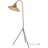 SAFAVIEH Lighting Collection Myah Modern Boho Black/Brown Shade Rattan 62-inch Tripod Floor Lamp (LED Bulb Included)