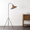 SAFAVIEH Lighting Collection Myah Modern Boho Black/Brown Shade Rattan 62-inch Tripod Floor Lamp (LED Bulb Included)