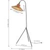 SAFAVIEH Lighting Collection Myah Modern Boho Black/Brown Shade Rattan 62-inch Tripod Floor Lamp (LED Bulb Included)