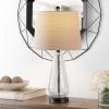 SAFAVIEH Lighting Collection Naila Modern Contemporary Farmhouse Clear Glass 26-inch Bedroom Living Room Home Office Desk Nightstand Table Lamp (LED Bulb Included)