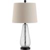 SAFAVIEH Lighting Collection Naila Modern Contemporary Farmhouse Clear Glass 26-inch Bedroom Living Room Home Office Desk Nightstand Table Lamp (LED Bulb Included)