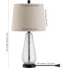 SAFAVIEH Lighting Collection Naila Modern Contemporary Farmhouse Clear Glass 26-inch Bedroom Living Room Home Office Desk Nightstand Table Lamp (LED Bulb Included)