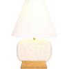 SAFAVIEH Lighting Collection Naira White Marble/Natural 17-inch Table Lamp (LED Bulb Included)